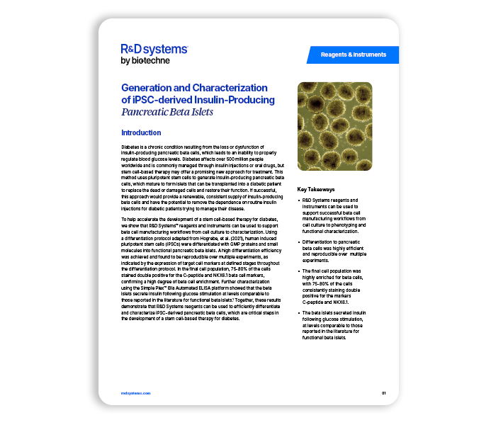 IPSC Pancreatic App Note Literature Page Thumbnail