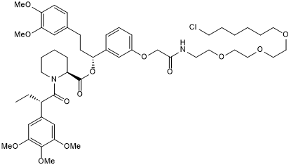 Inducer of proximity between FBKP12 F36V - fused PP2A and haloalkane dehalogenase labelled phosphoproteins (PhosTAC)