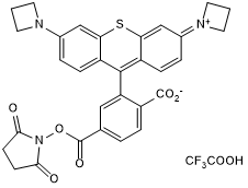 Orange dye (Reactive group: NHS ester). Application: Suitable for live cell imaging