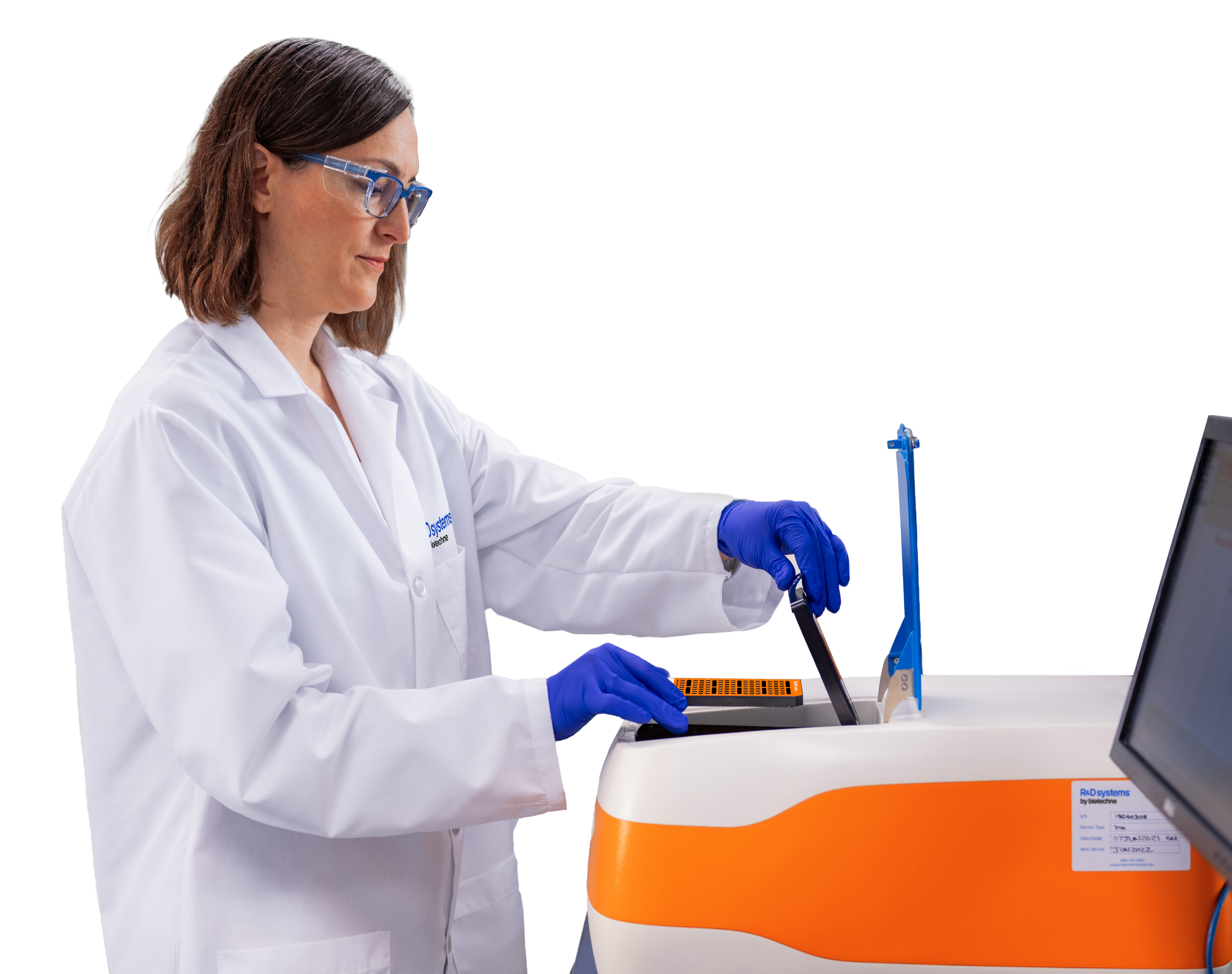 Inserting Simple Plex cartridge in Ella instrument