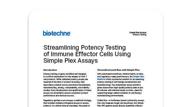 Streamlining Potency Testing of Immune Effector Cells Using Simple Plex Assays thumbnail preview