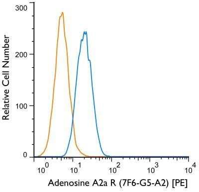 Flow Cytometry: Adenosine A2aR Antibody (7F6-G5-A2) - BSA Free [NBP1-39474]