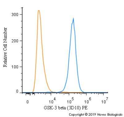 Flow Cytometry: GSK-3 beta Antibody (3D10) - BSA Free [NBP1-47470]