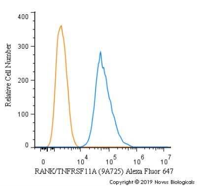 Flow Cytometry: RANK/TNFRSF11A Antibody (9A725) - Azide and BSA Free [NBP2-33213]