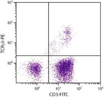 Flow Cytometry: TCR gamma/delta Antibody (TCR1) - Azide and BSA Free [NBP1-28275]