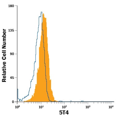 Detection of 5T4 antibody in D3 Mouse Cell Line antibody by Flow Cytometry.