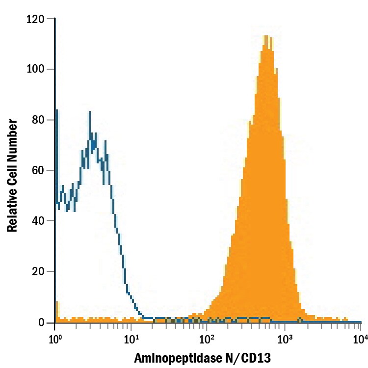 Detection of Aminopeptidase N/CD13 antibody in Human Blood Granulocytes antibody by Flow Cytometry.