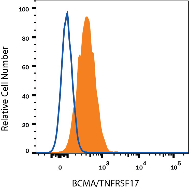 Detection of BCMA/TNFRSF17 antibody in RPMI 8226 Human Cell Line antibody by Flow Cytometry.