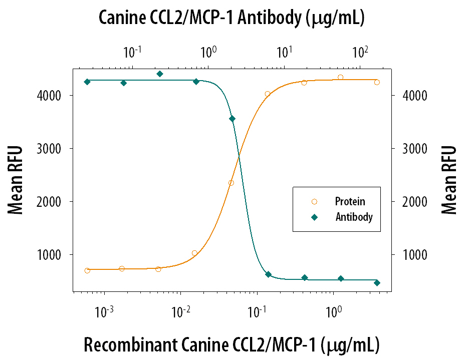 Chemotaxis Induced by CCL2/JE/MCP‑1 and Neutralization by Canine CCL2/JE/MCP‑1 Antibody.