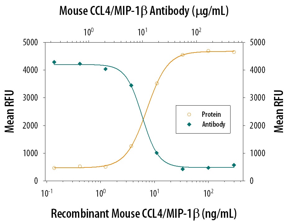 Chemotaxis Induced by CCL4/MIP‑1 beta  and Neutralization by Mouse CCL4/MIP‑1 beta  Antibody.