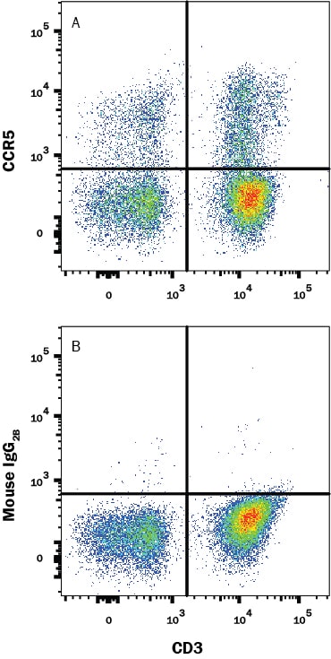 Detection of CCR5 antibody in Human PBMCs antibody by Flow Cytometry.
