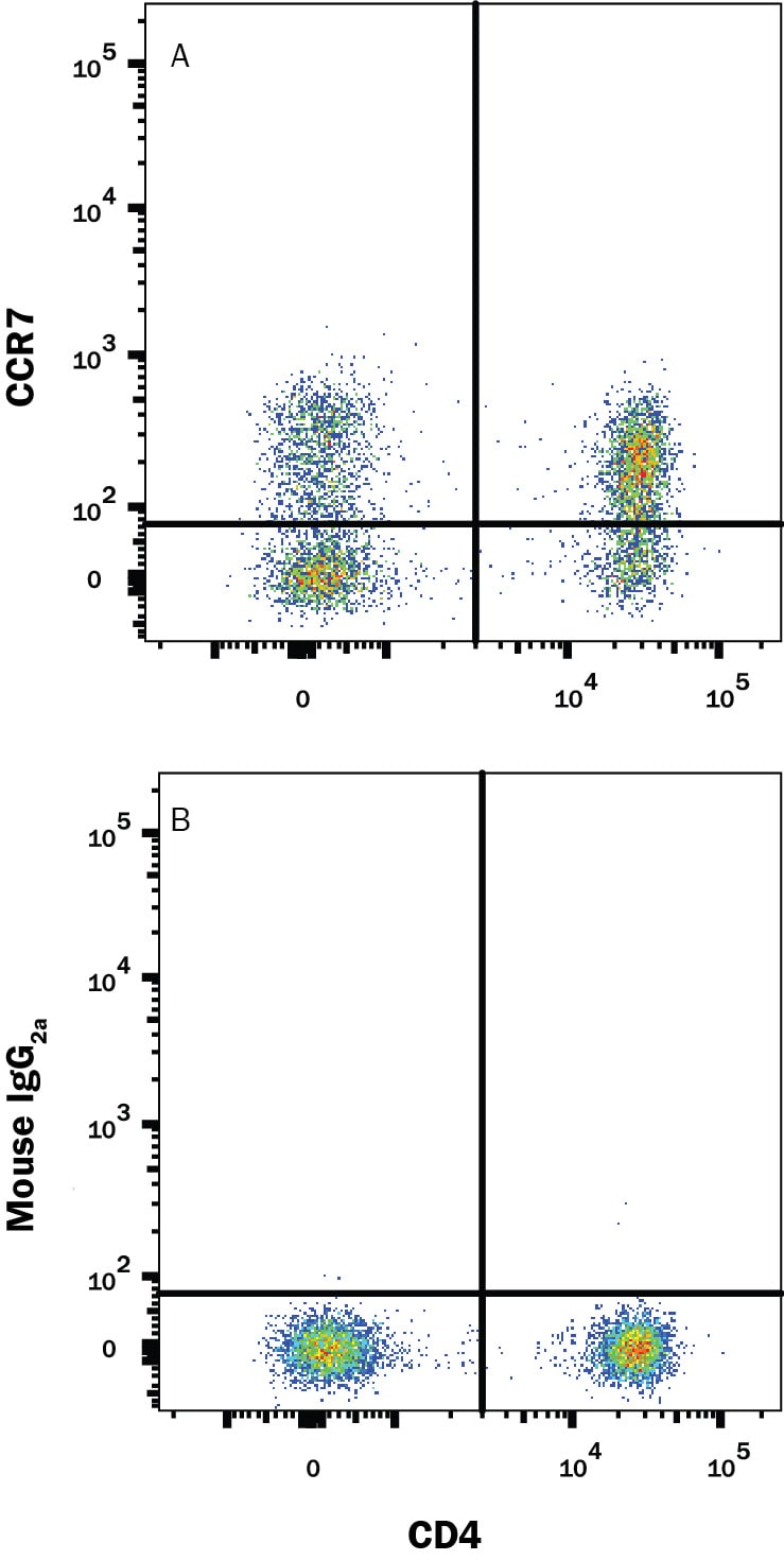 Detection of CCR7 antibody in Human Blood Lymphocytes antibody by Flow Cytometry.