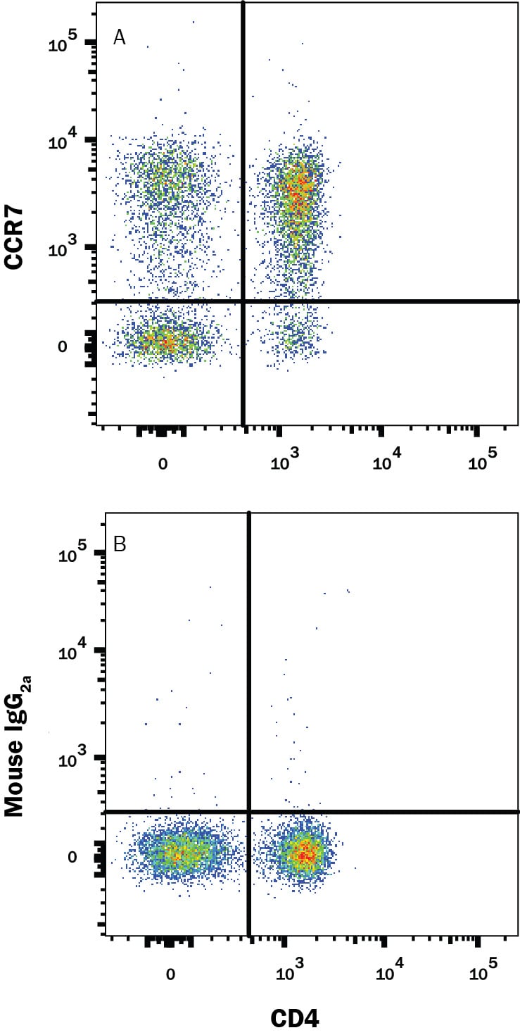 Detection of CCR7 antibody in Human Blood Lymphocytes antibody by Flow Cytometry.
