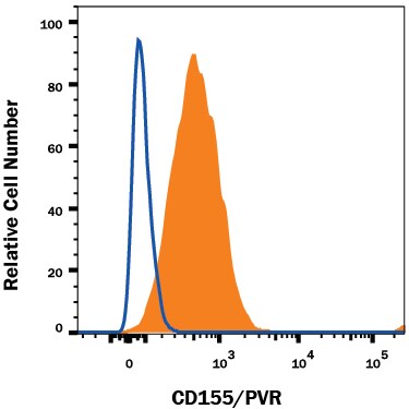 Detection of CD155/PVR antibody in HUVEC Human Cells antibody by Flow Cytometry.