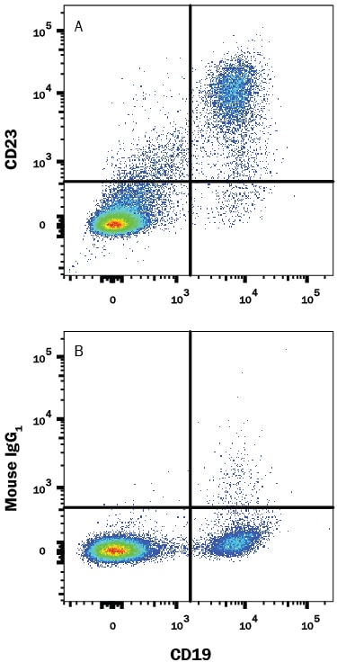 Detection of CD23/Fce RII antibody in Human Blood Lymphocytes antibody by Flow Cytometry.