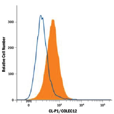 Detection of CL-P1/COLEC12 antibody in J774A.1 Mouse Cell Line antibody by Flow Cytometry.
