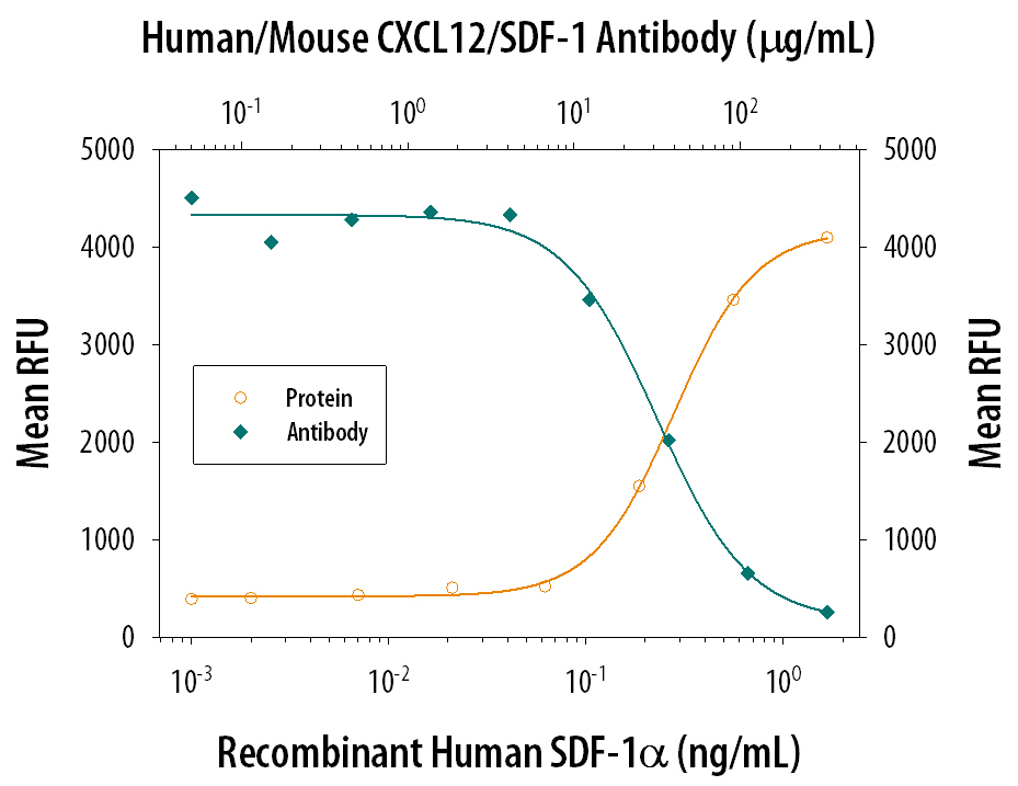 Chemotaxis Induced by CXCL12/SDF‑1 alpha  and Neutral-ization by Human/Mouse CXCL12/SDF‑1 Antibody.