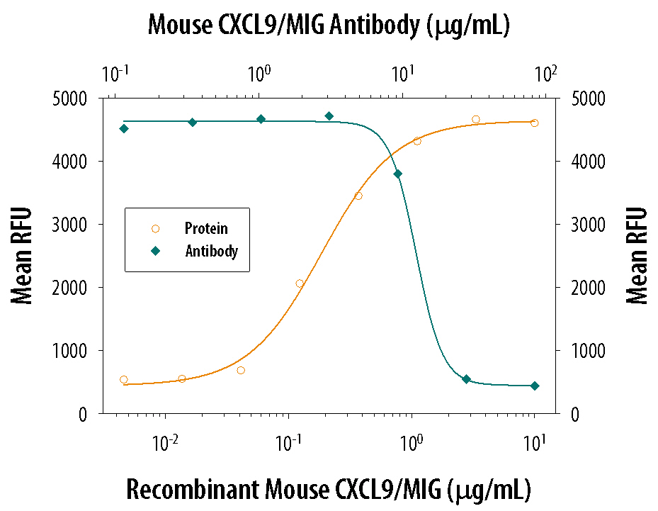 Chemotaxis Induced by CXCL9/MIG and Neutralization by Mouse CXCL9/MIG Antibody.