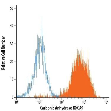 Detection of Carbonic Anhydrase IX/CA9 antibody in U-87 MG Human Cell Line antibody by Flow Cytometry.
