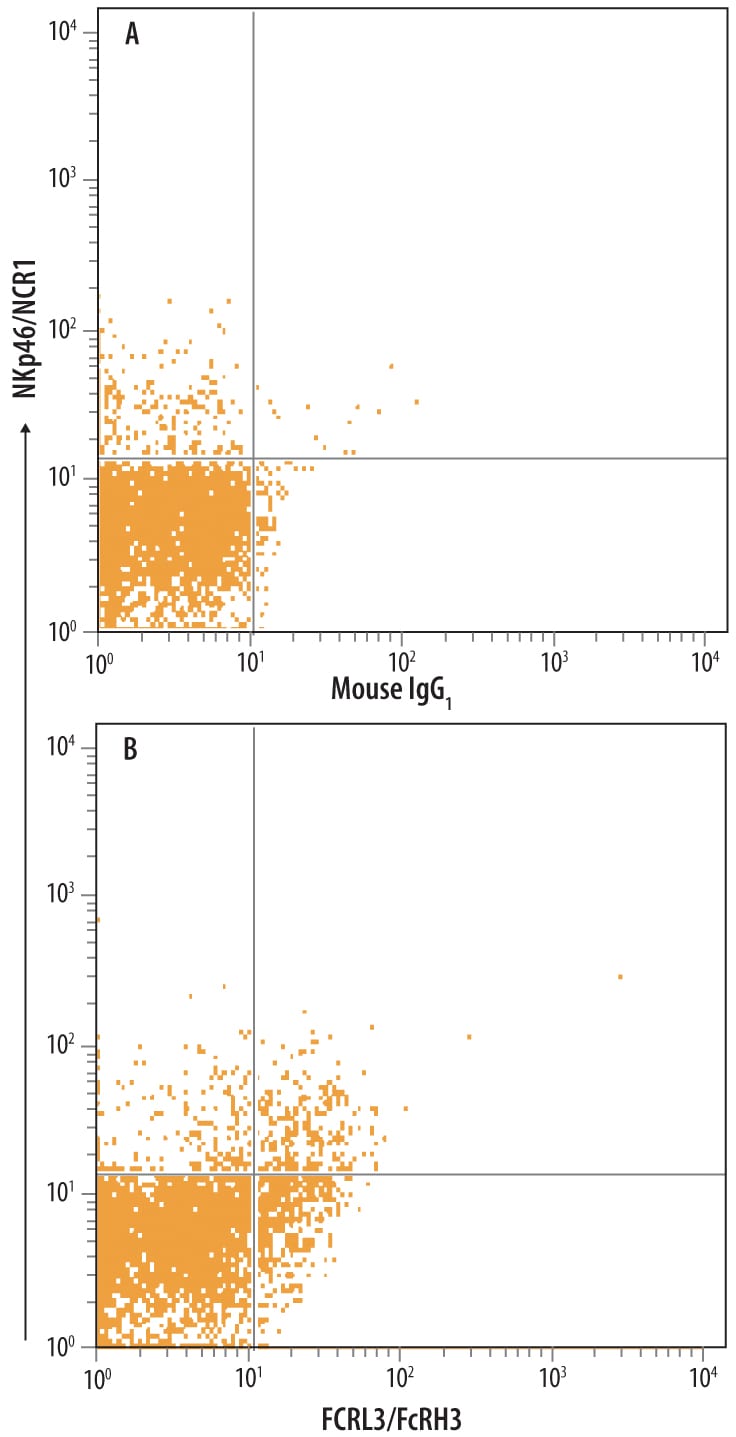 Detection of FCRL3/FcRH3 antibody in Human Blood Lymphocytes antibody by Flow Cytometry.