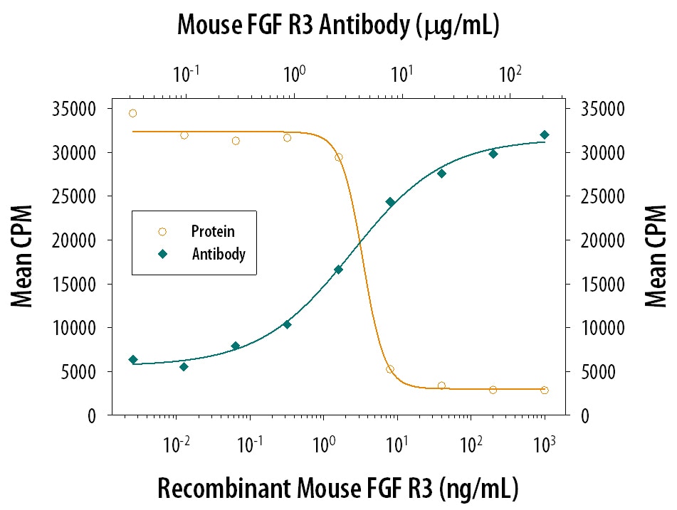 FGF R3 Inhibition of FGF acidic-dependent Cell Proliferation and Neutral-ization by Mouse FGF R3 Antibody.