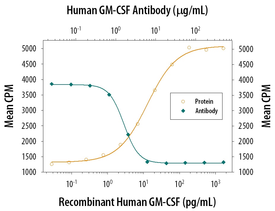 Cell Proliferation Induced by GM‑CSF and Neutralization by Human GM‑CSF Antibody.