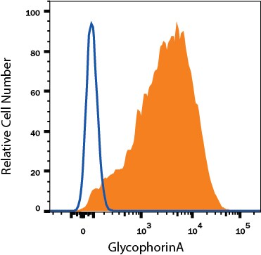 Detection of Glycophorin A antibody in TF-1 Human Cell Line antibody by Flow Cytometry.