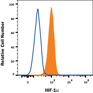 Detection of HIF-1a antibody in MCF-7 Human Cell Line antibody by Flow Cytometry.
