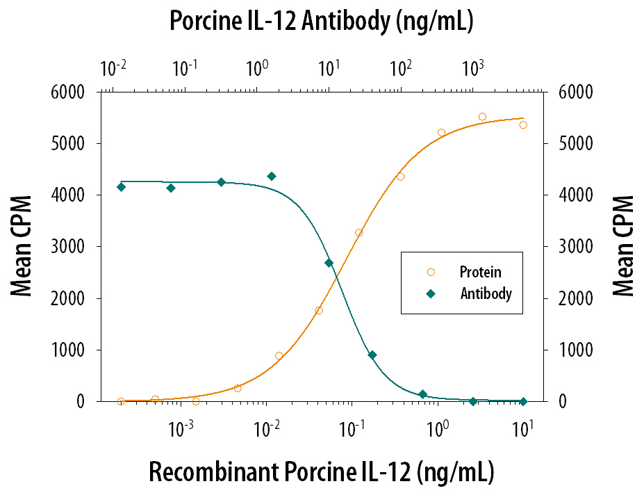 Cell Proliferation Induced by IL‑12 and Neutralization by Porcine IL‑12 Antibody.
