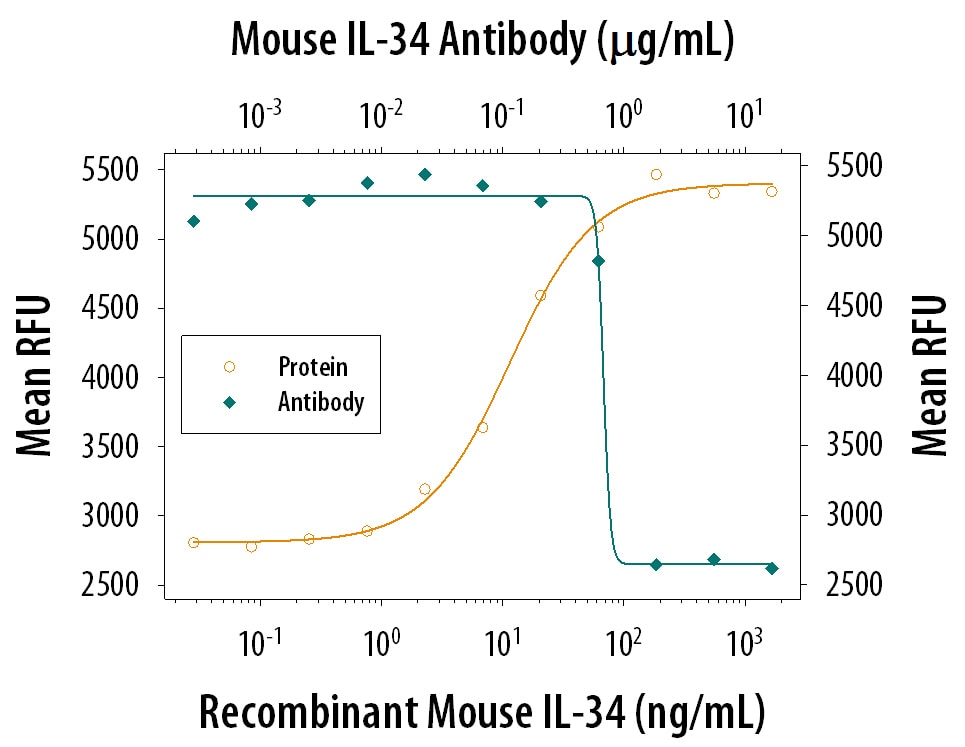Cell Proliferation Induced by IL‑34 and Neutralization by Mouse IL‑34 Antibody.