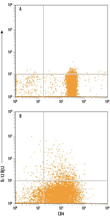 Detection of IL-12 R beta 2 antibody in Human TH1 cells antibody by Flow Cytometry.