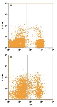 Detection of IL-15 Ra antibody in Human PBMCs antibody by Flow Cytometry.