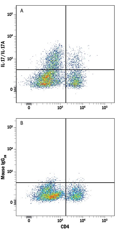 Detection of IL-17/IL-17A antibody in Mouse Splenocytes Stimulated to Induce Th17 cells antibody by Flow Cytometry.