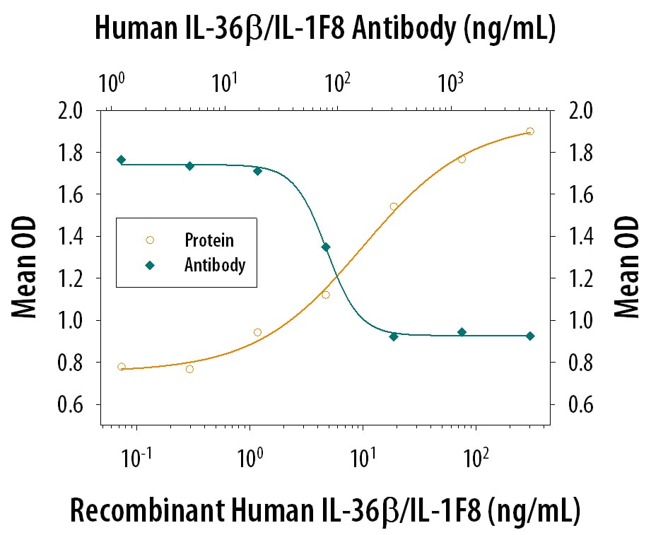Cell IL-8 Secretion Induced by IL‑36 beta /IL‑1F8 and Neutral-ization by Human IL‑36 beta / IL‑1F8 Antibody.
