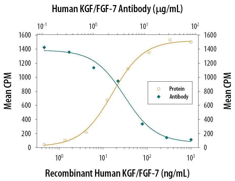 Cell Proliferation Induced by KGF/FGF‑7 and Neutralization by Human KGF/FGF‑7 Antibody.