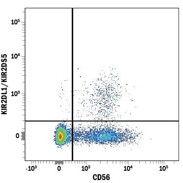 Detection of KIR2DL1/KIR2DS5 antibody in Human PBMCs antibody by Flow Cytometry.