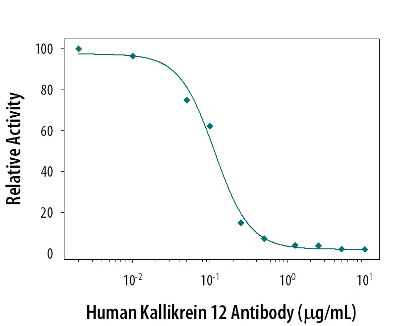 Neutralization of Kallikrein 12 Activity by Human Kallikrein 12 Antibody.