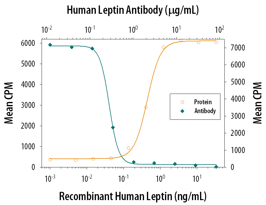 Cell Proliferation Induced by Leptin/OB and Neutralization by Human Leptin/OB Antibody.