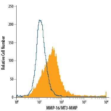 Detection of MMP-16 antibody in PC-3 Human Cell Line antibody by Flow Cytometry.