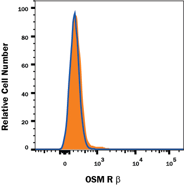 OSM R beta  Antibody Specificity is Shown by Flow Cytometry antibody in Knockout Cell Line.