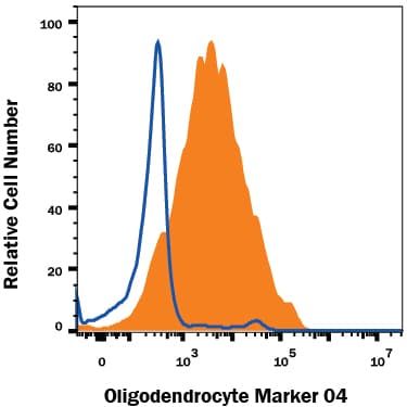 Detection of Oligodendrocyte Marker O4 antibody in Differentiated Rat Cortical Stem Cells antibody by Flow Cytometry.