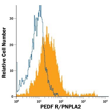 Detection of PEDF R/PNPLA2 antibody in Y-79 Human Cell Line antibody by Flow Cytometry.