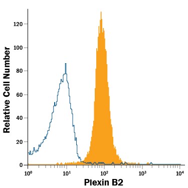 Detection of Plexin B2 antibody in D3 Mouse Cell Line antibody by Flow Cytometry.