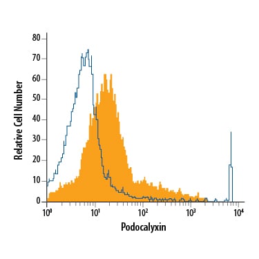 Detection of Podocalyxin antibody in D3 Mouse Cell Line antibody by Flow Cytometry.