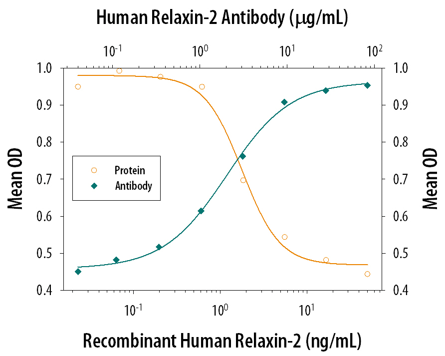 cAMP production Induced by Relaxin‑2 and Neutralization by Human Relaxin‑2 Antibody.