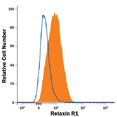 Detection of Relaxin R1 antibody in SH‑SY5Y Human Cell line antibody by Flow Cytometry.