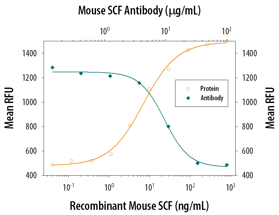 Cell Proliferation Induced by SCF/c‑kit Ligand and Neutralization by Mouse SCF/c‑kit Ligand Antibody.