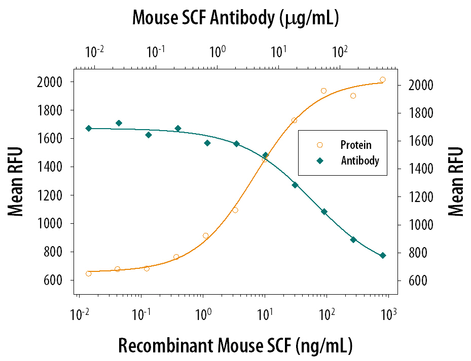Cell Proliferation Induced by SCF/c‑kit Ligand and Neutralization by Mouse SCF/c‑kit Ligand Antibody.