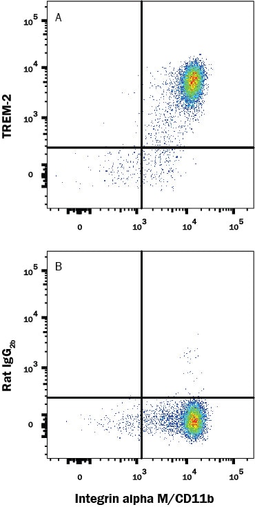 Detection of TREM-2 antibody in Human Blood Monocytes antibody by Flow Cytometry.