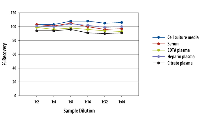 Human CXCL8/IL-8 Chemiluminescent ELISA Linearity